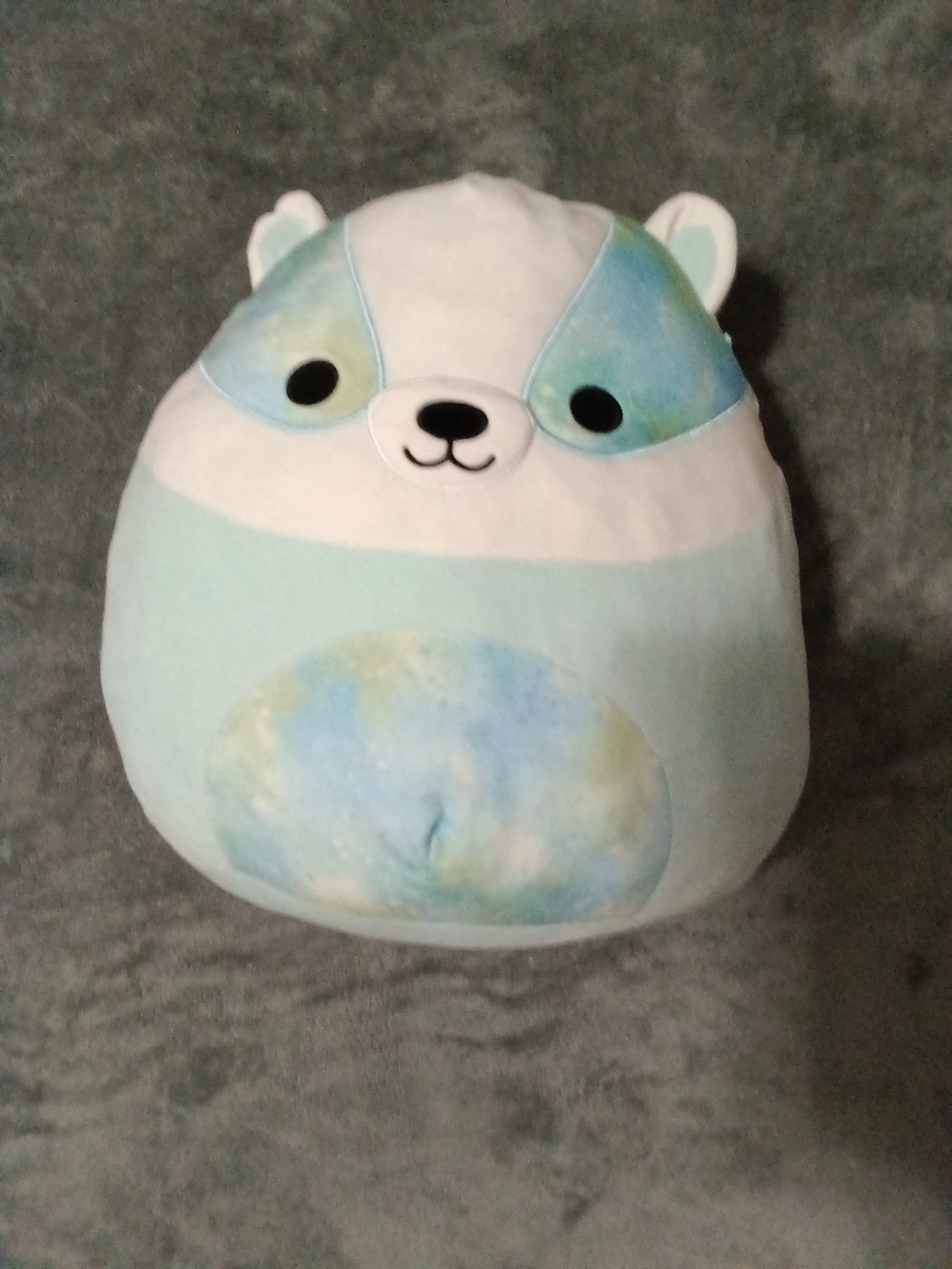 Squishmallow Banks The Badger Blue White Green